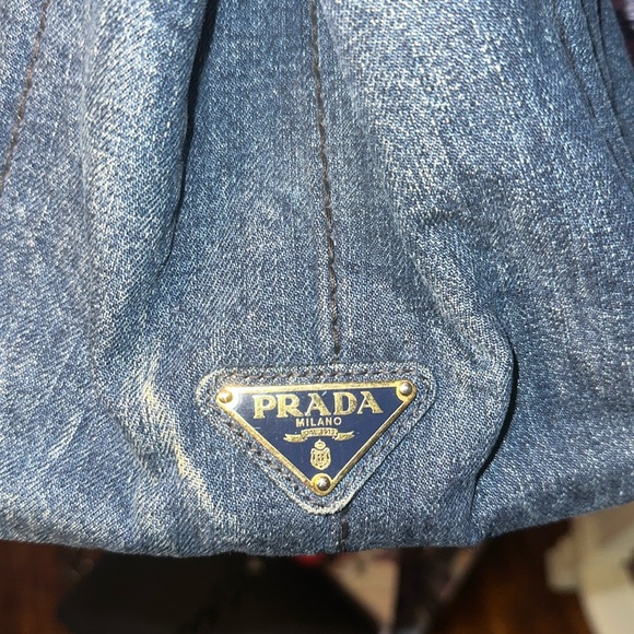 Prada Canapa Large Blue Denim Tote - Picture 14 of 17
